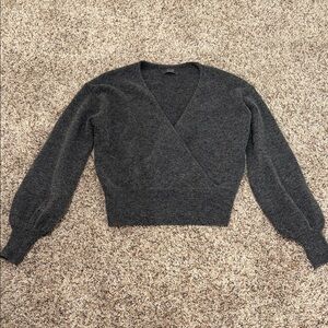 nuuds Dark Gray V-Neck Women's Sweater